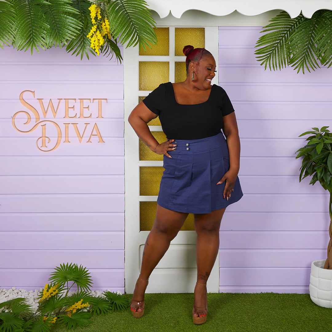 JUPE SHORT KALY BLEU